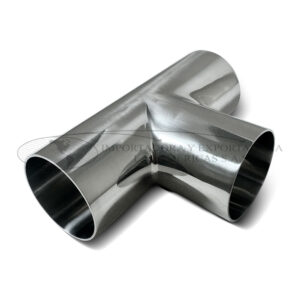 Tee acero inoxidable din pulido id/od soldar