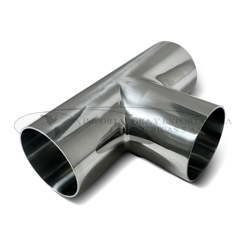 Tee acero inoxidable din pulido id/od soldar